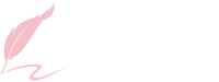 Pink Feather Blog White Png LOGO